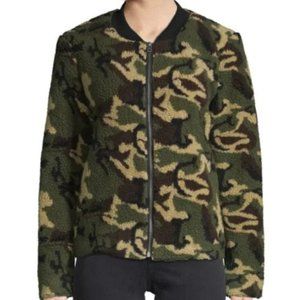 SANCTUARY Faux Shearling CAMO Bomber Jacket NWT